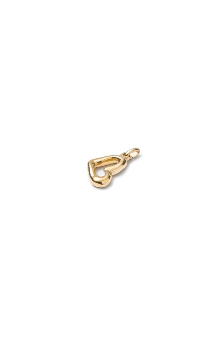 18K Gold-Plated Charm with Large Heart Shape, Alternate, color, Gold
