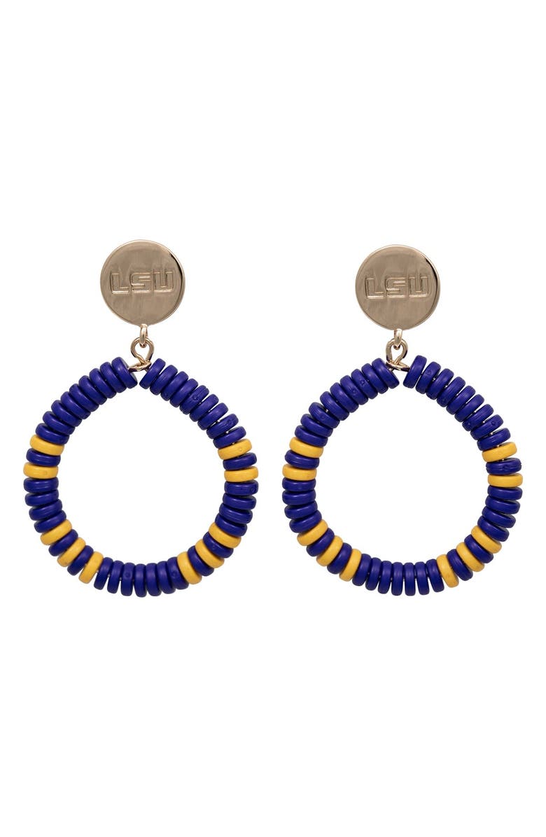 EMERSON STREET LSU Tigers Raya Earrings, Main, color, Gold
