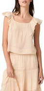 PAIGE Oaks Pintuck Ruffle Top