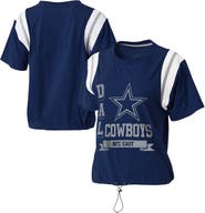 WEAR by Erin Andrews Women's WEAR by Erin Andrews Navy Dallas Cowboys Cinched Colorblock T-Shirt