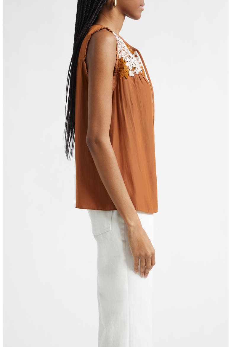 Adaline Embroidered Sleeveless Top, Alternate, color, COFFEE