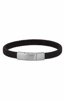 GEOFFREY BEENE Men's Woven Leather Bracelet