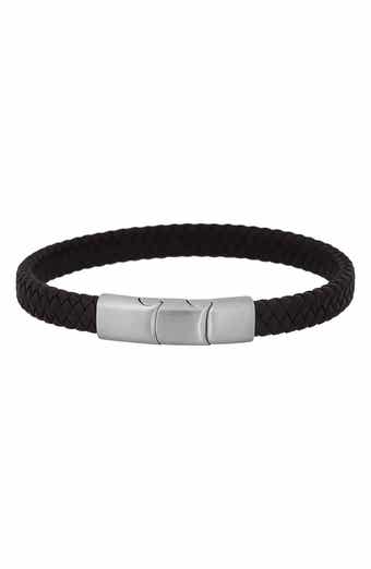GEOFFREY BEENE Men's Woven Leather Bracelet