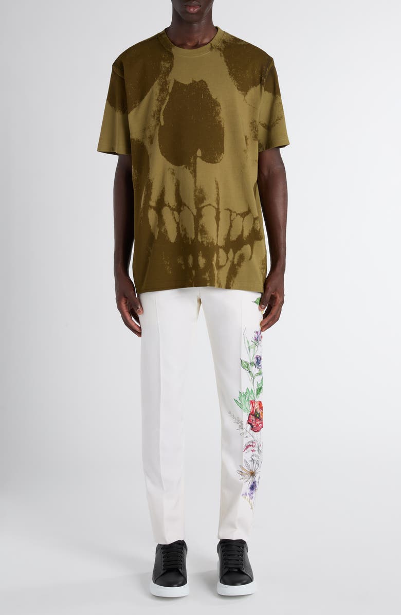 McQueen Exploded Skull Graphic T-Shirt, Alternate, color, Olive/ Olive