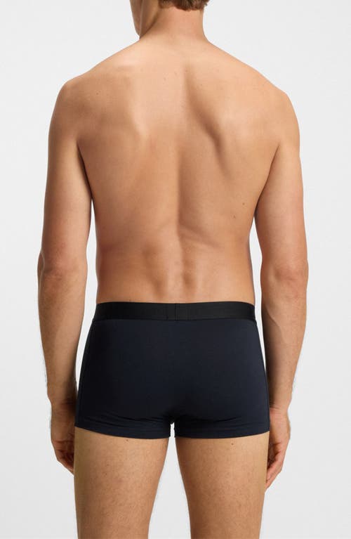 Hugo Boss Assorted 3-pack Gold Boss Logo Power Stretch Cotton Trunks Gift Box In Black