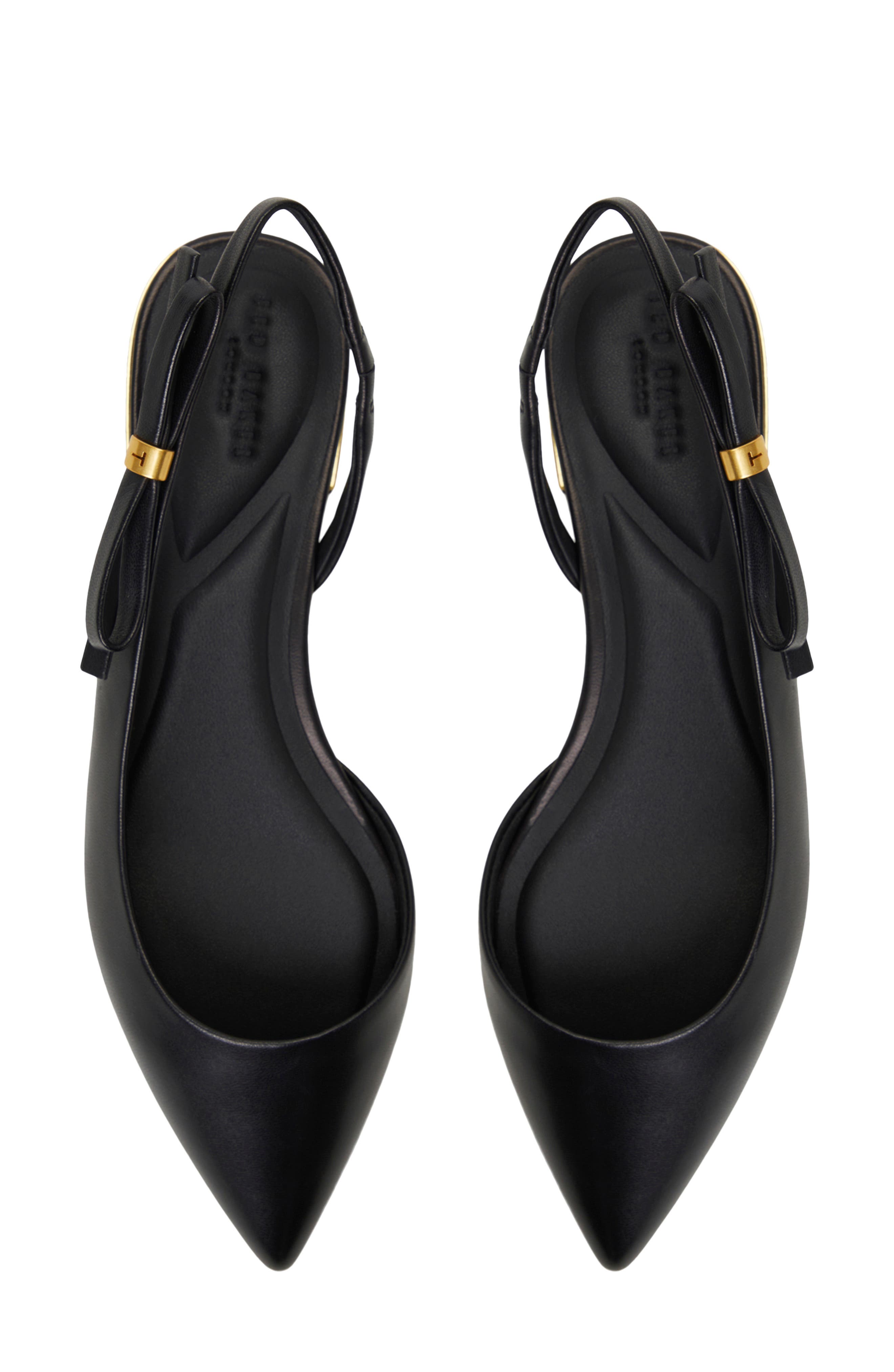 Ted Baker London Jane Bow Slingback Half D'Orsay Pointed Toe Flat, Alternate, color, 