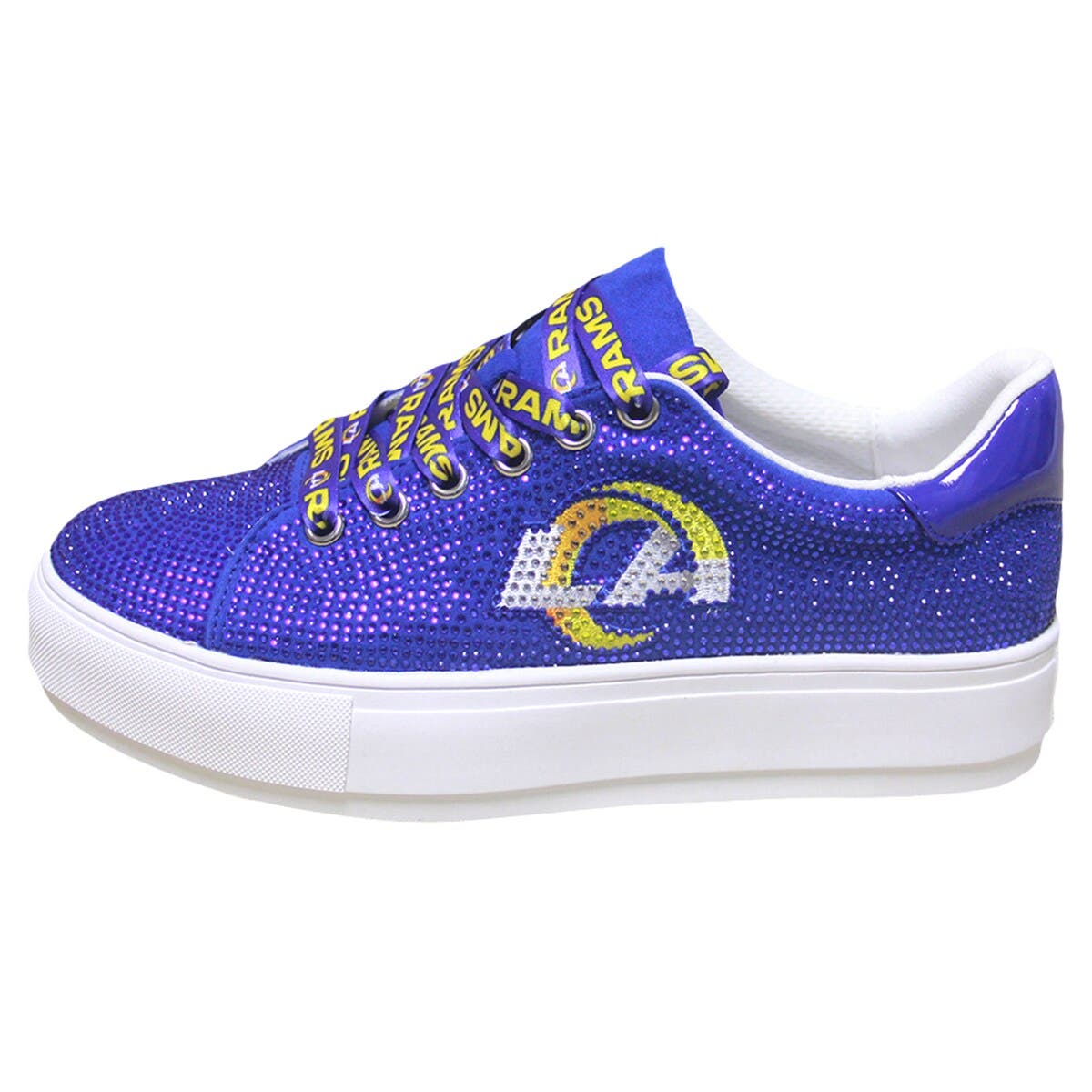 CUCE Women's Cuce Royal Los Angeles Rams Team Color Crystal Sneakers, Alternate, color, 