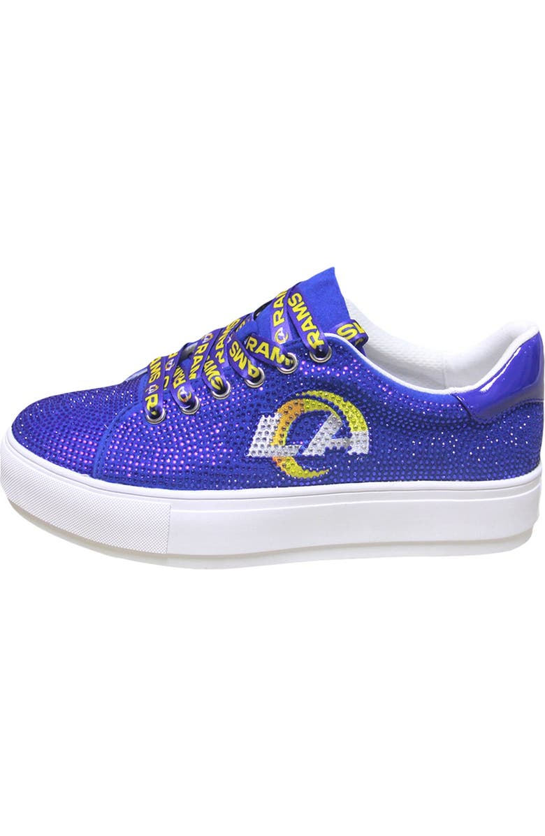 CUCE Women's Cuce Royal Los Angeles Rams Team Color Crystal Sneakers, Alternate, color,