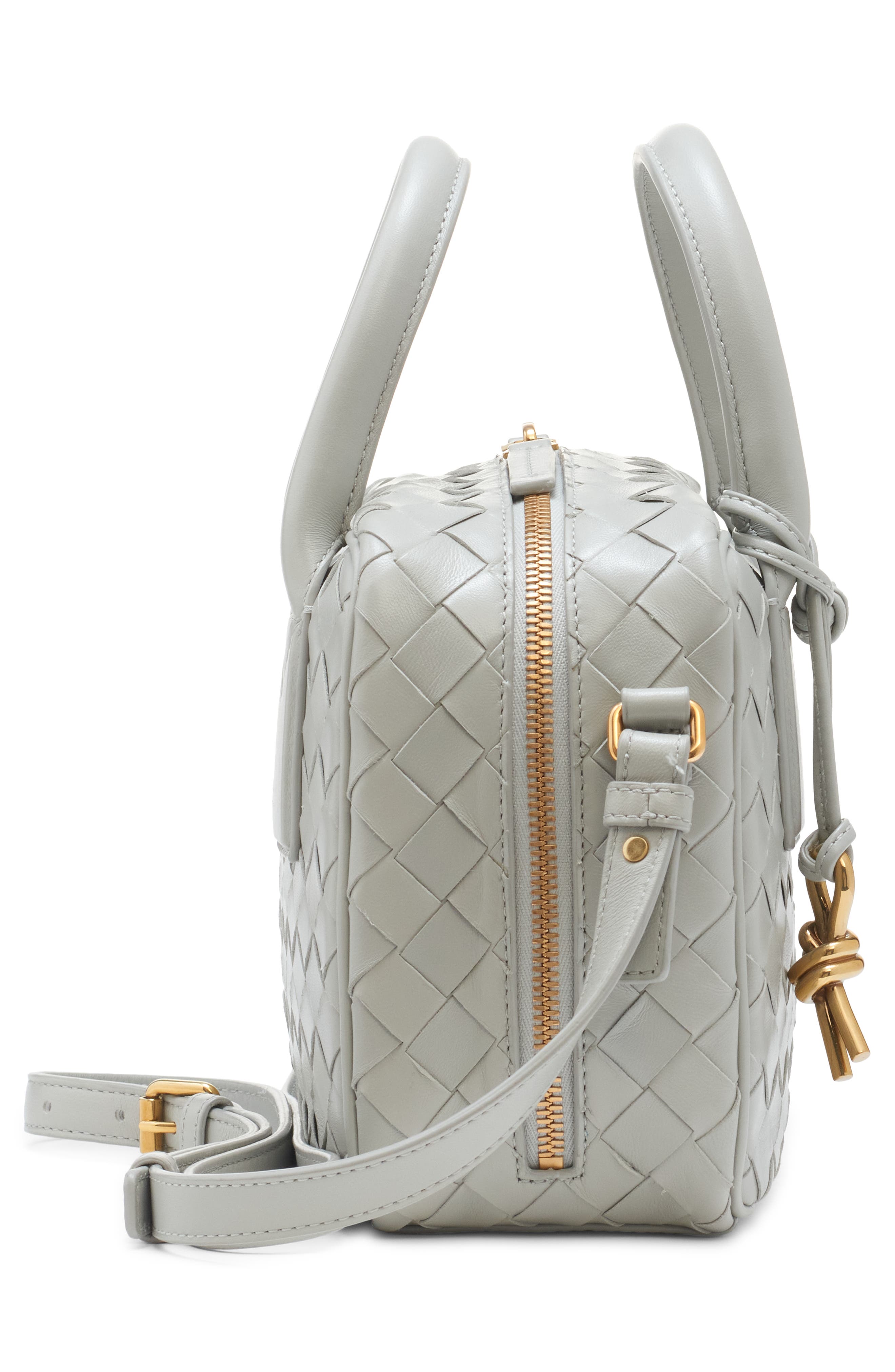 Bottega Veneta Mini Bauletto Intrecciato Lambskin Leather Handbag, Alternate, color, 