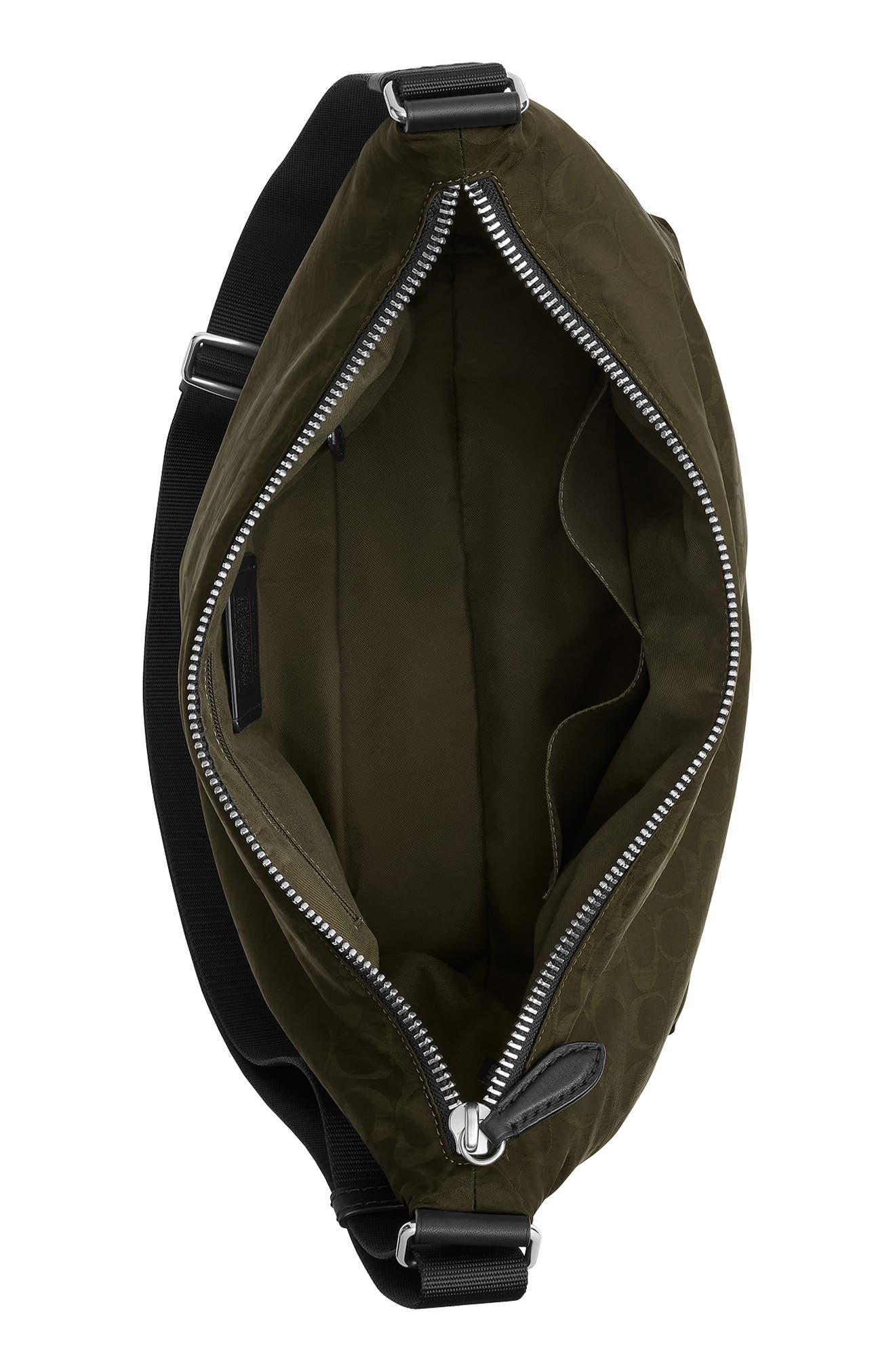 COACH Leo Signature Nylon Crossbody Bag, Alternate, color, Dark Moss