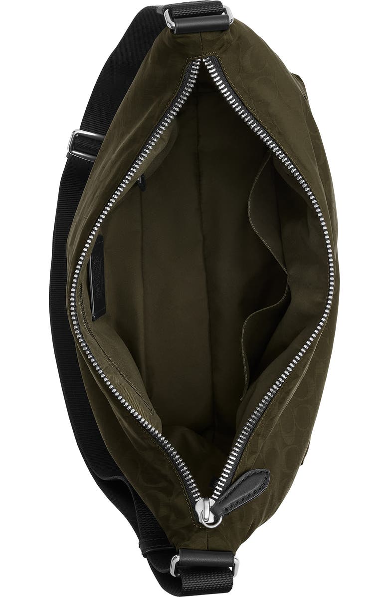 COACH Leo Signature Nylon Crossbody Bag, Alternate, color, Dark Moss