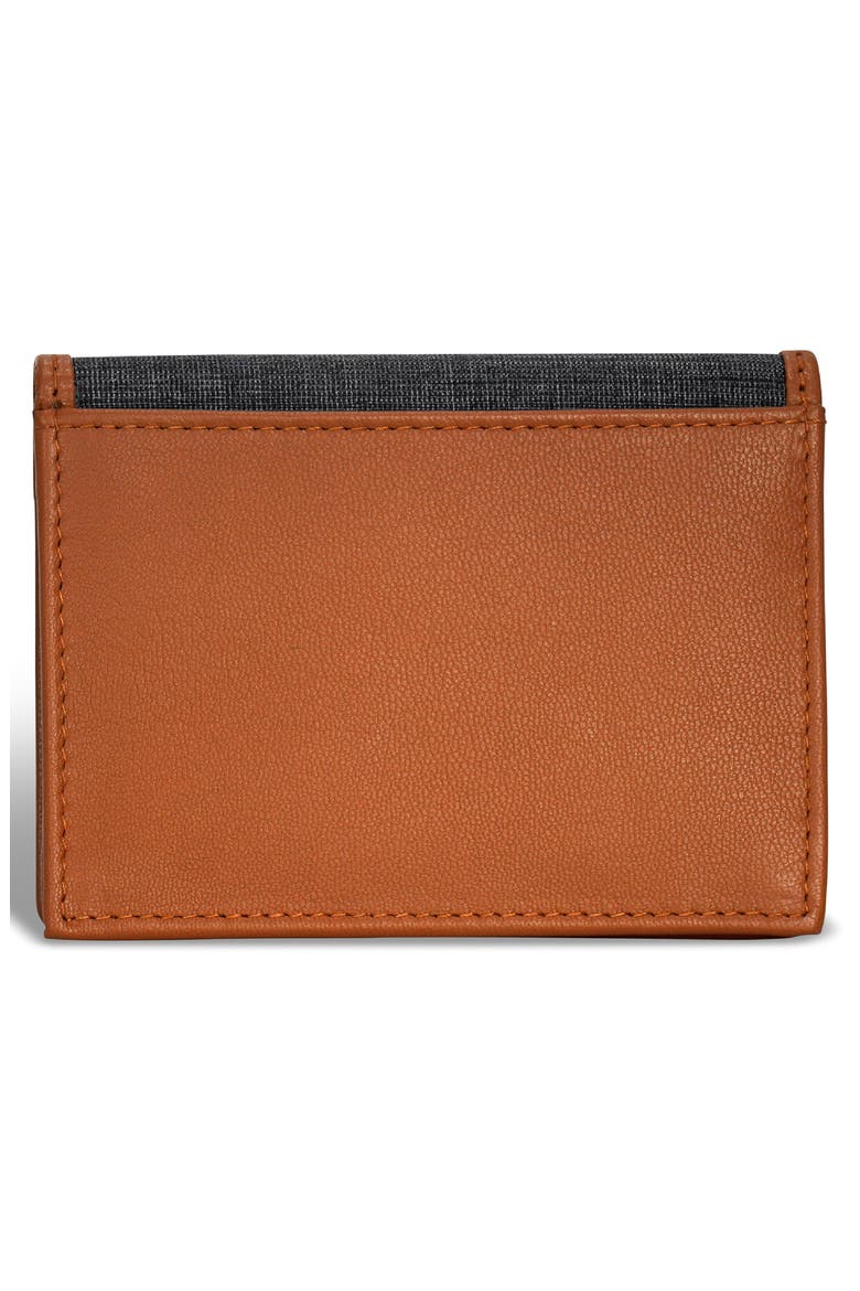 Logo Denim Card Holder, Alternate, color, TAN/ BLACK