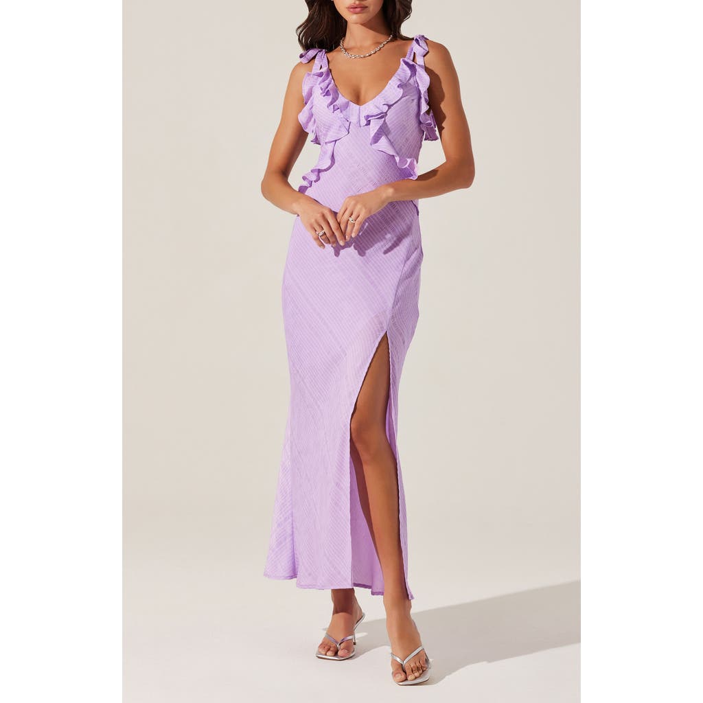 Astr The Label Sorbae Ruffle Detail Dress In Lilac