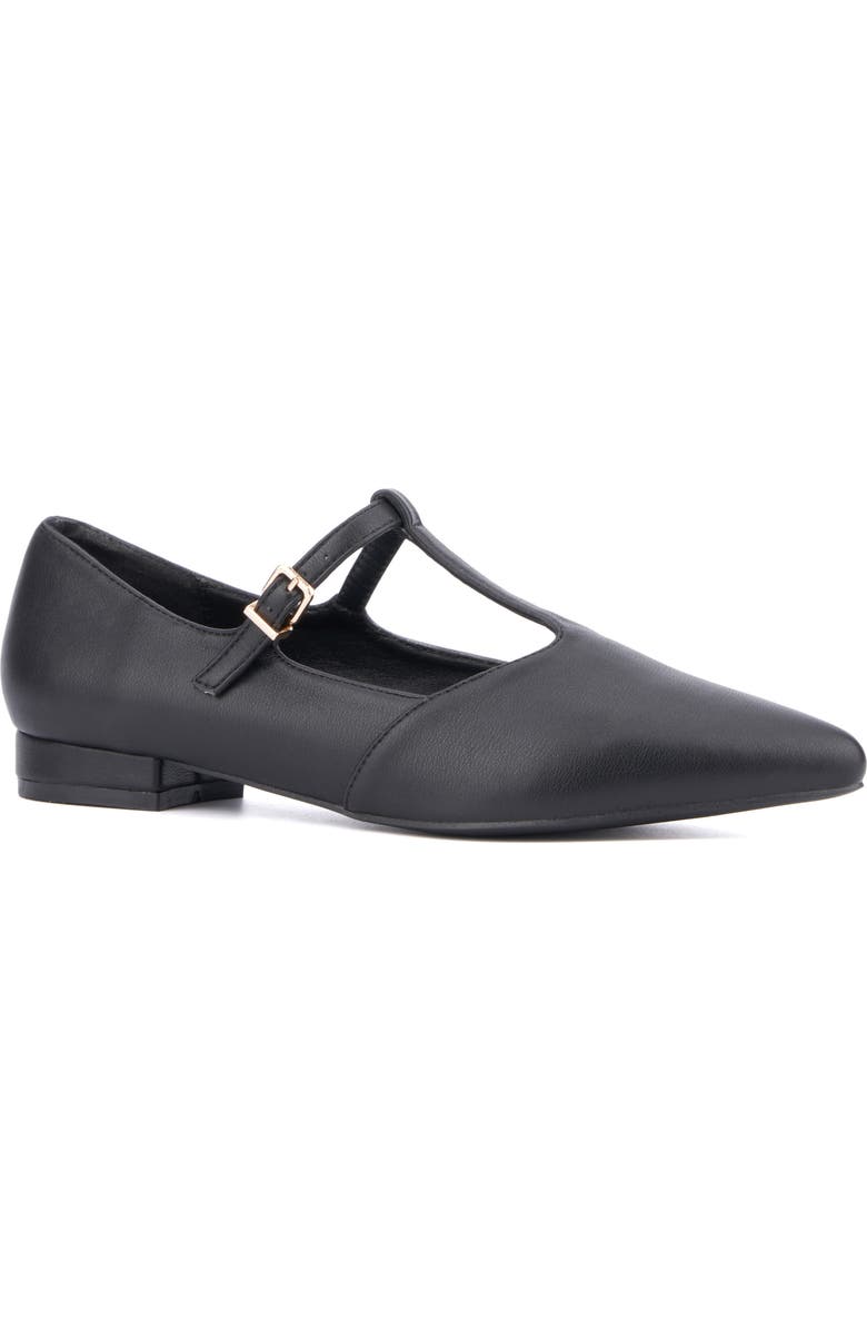 NEW YORK AND COMPANY Vlada T-Strap Flat, Main, color,
