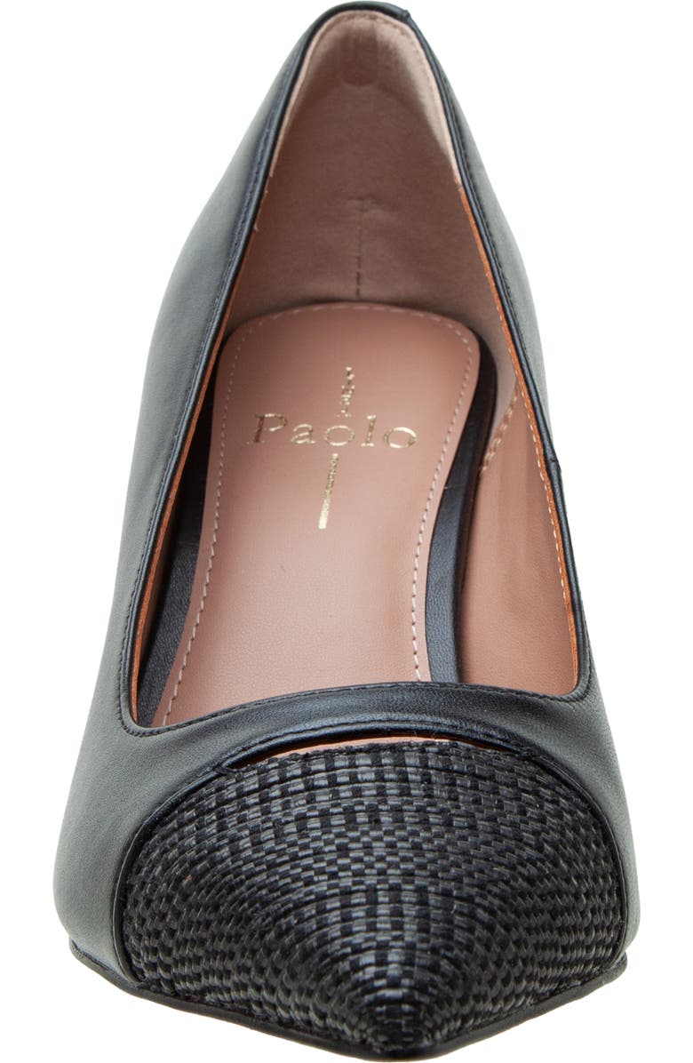 Linea Paolo Prue Pointed Cap Toe Pump, Alternate, color, Black