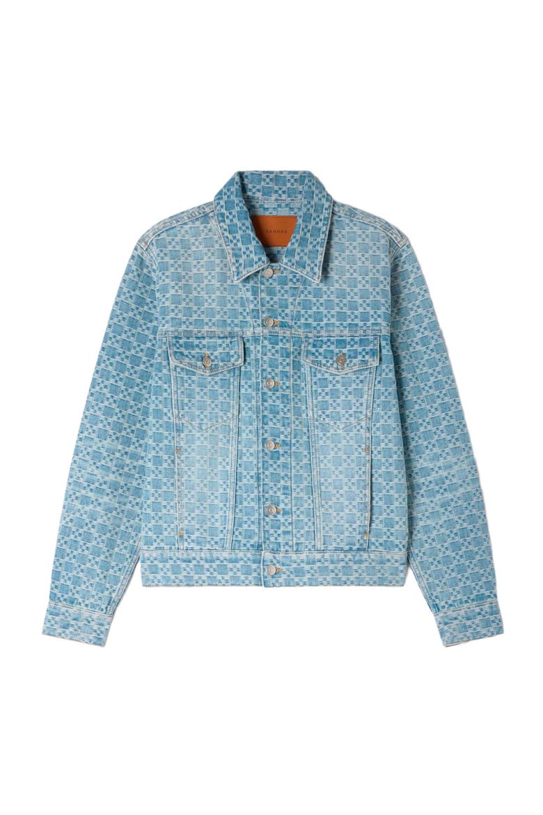 Square Cross denim jacket, Alternate, color, Sky blue