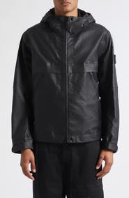 Stone Island Hooded Lambskin Leather Jacket