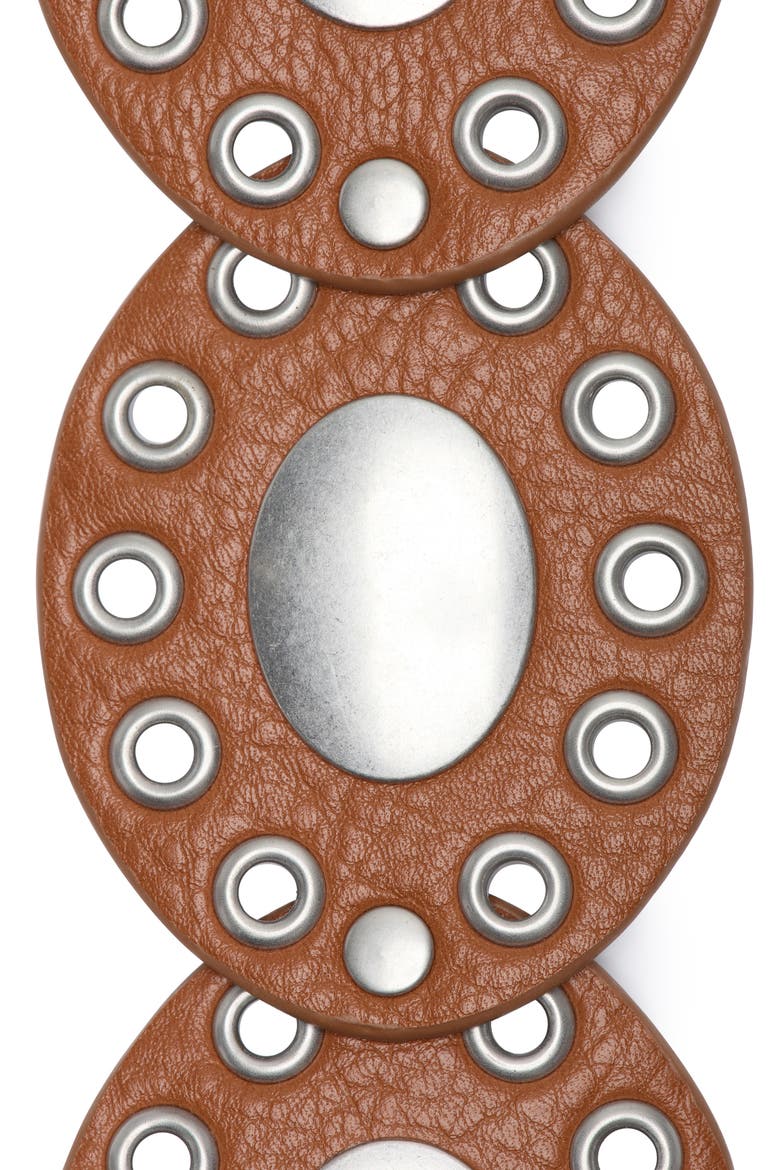 Oval Disc Hip Slung Belt, Alternate, color, COGNAC
