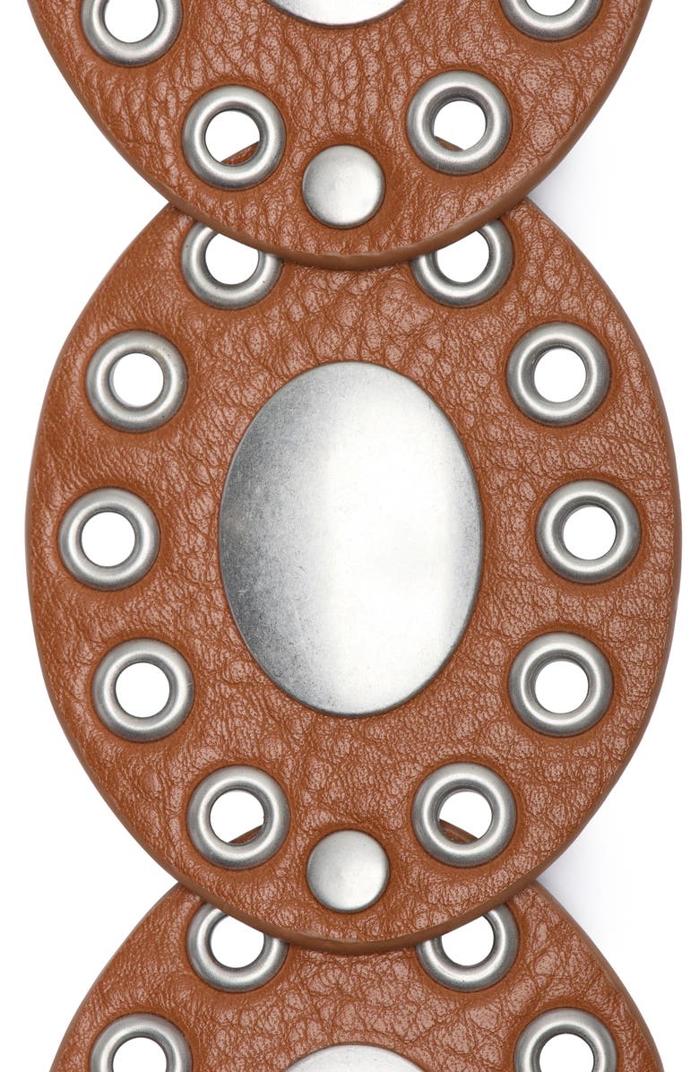 Vince Camuto Oval Disc Hip Slung Belt, Alternate, color, Cognac