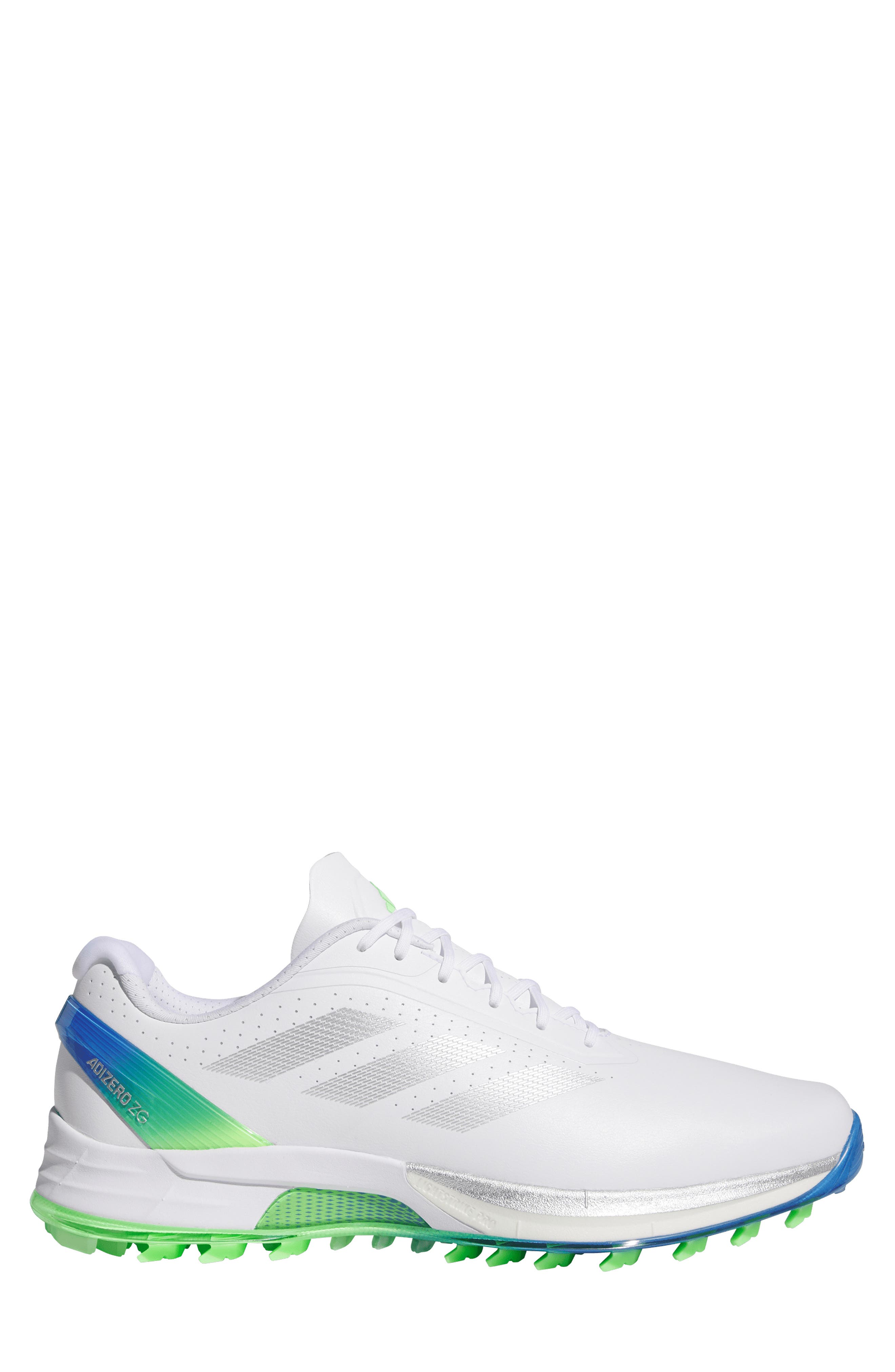 adidas Adizero Spikeless Golf Sneaker, Alternate, color, White/ Silver/ Lime Burst