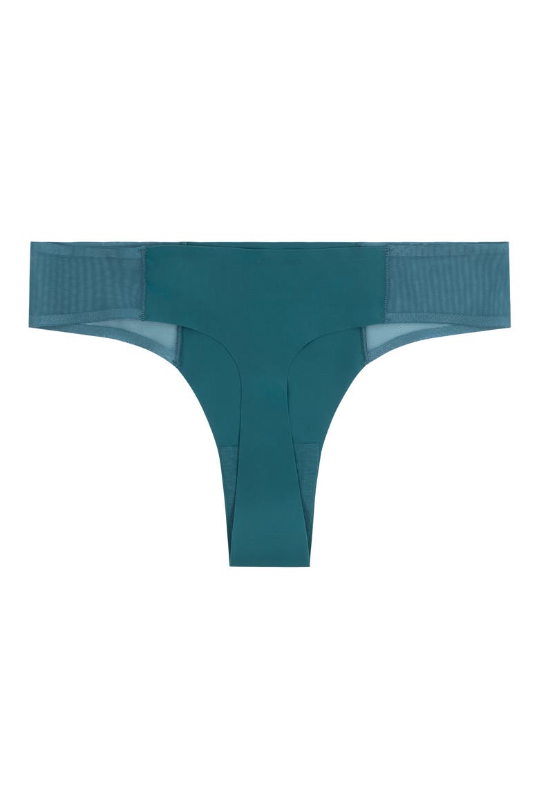 Soft Seamless Thong with Mesh, Main, color, BLUE CORAL