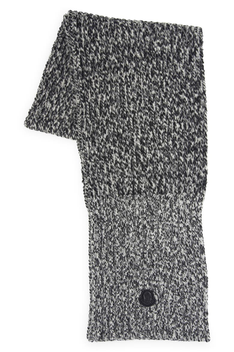 Creativo Logo Patch Wool Blend Scarf, Main, color, GREY