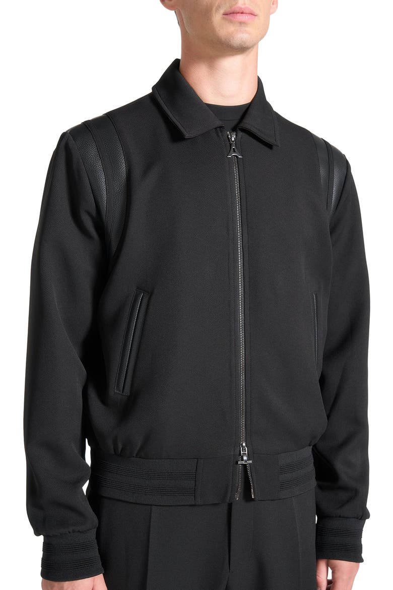 Denis Tailored Varsity Jacket, Alternate, color, Black