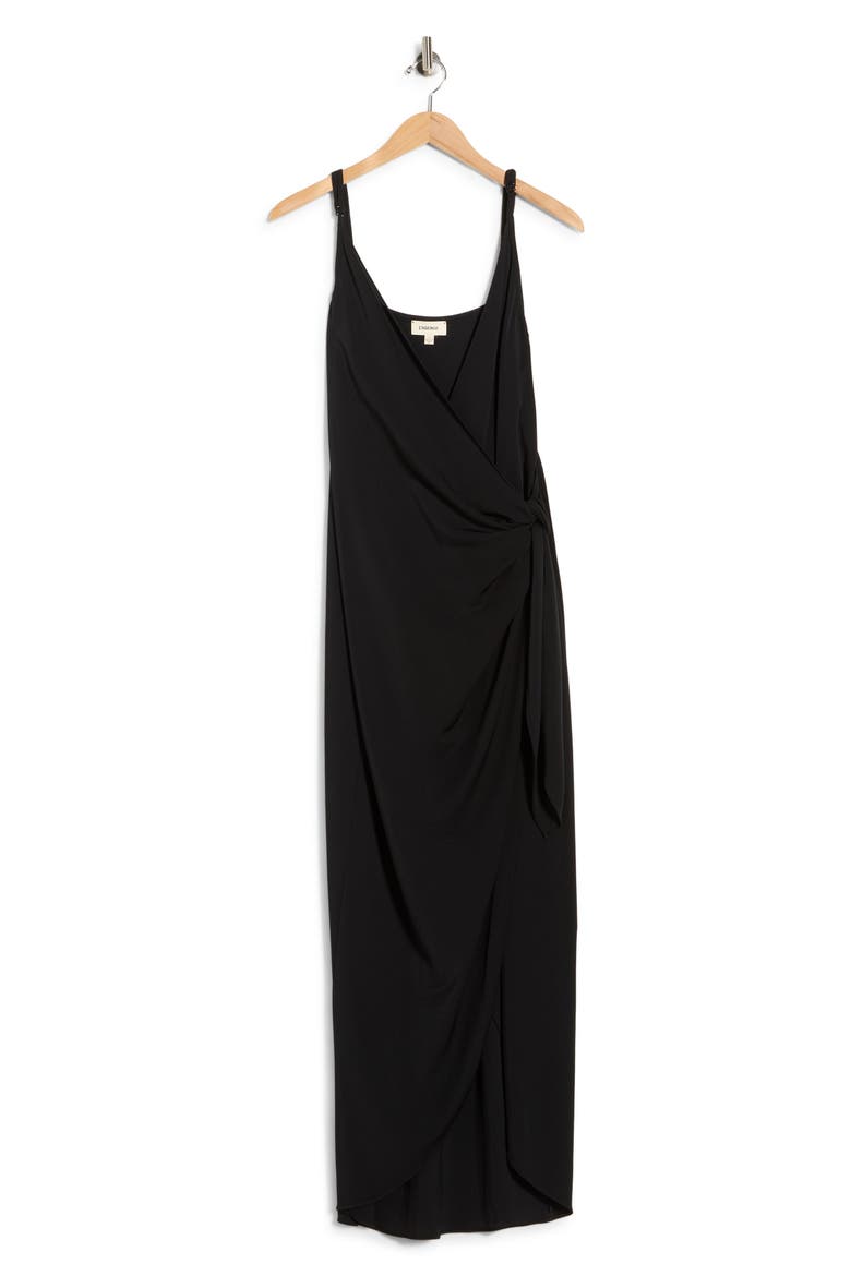Amilia Cami Wrap Dress, Main, color, BLACK