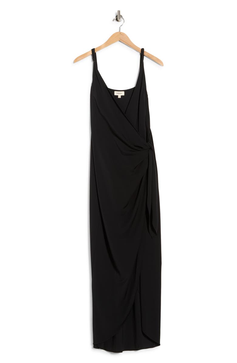 L'AGENCE Amilia Cami Wrap Dress, Main, color, Black