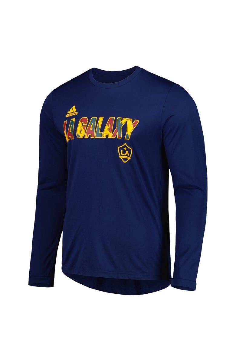 adidas Men's adidas Navy LA Galaxy Jersey Hook AEROREADY Long Sleeve T-Shirt, Alternate, color, Navy