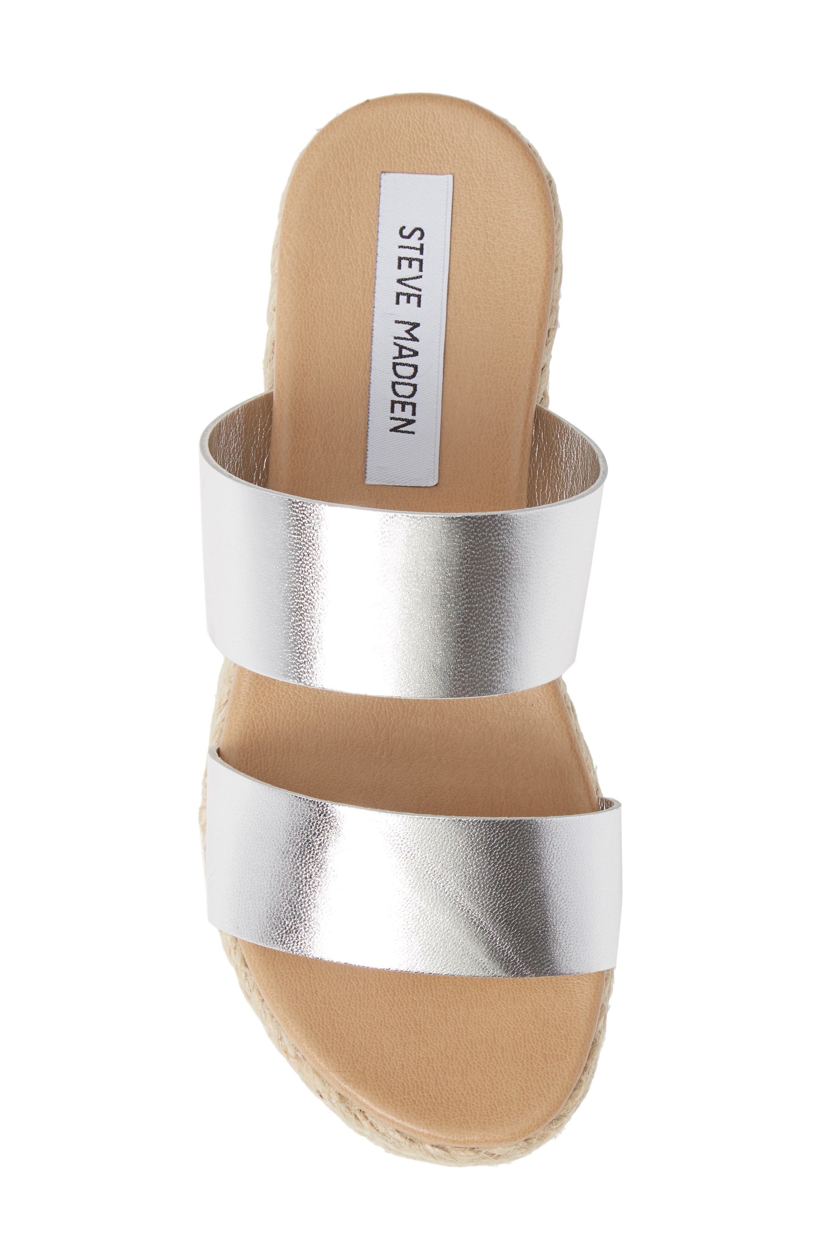 Amaze Platform Slide Sandal, Alternate, color, SILVER LEATHER