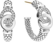 LAGOS Signature Caviar Interlocking Diamond Hoop Earrings