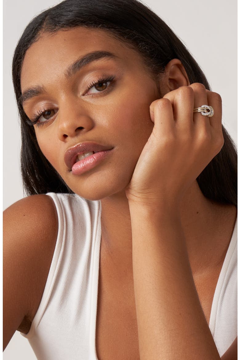 Newport Diamond Knot Ring, Alternate, color, SILVER/ GOLD