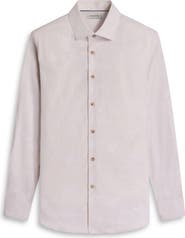 Bugatchi Julian Shaped Fit Floral Jacquard Stretch Cotton Button-Up Shirt