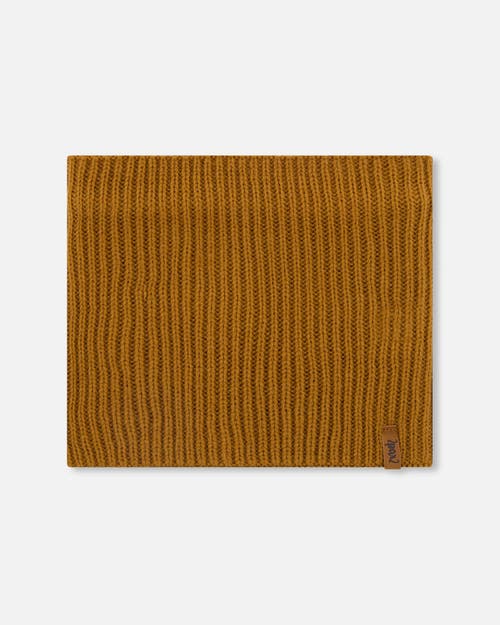 Deux Par Deux Baby Boy Mid-season Knit Neck Warmer In Brown