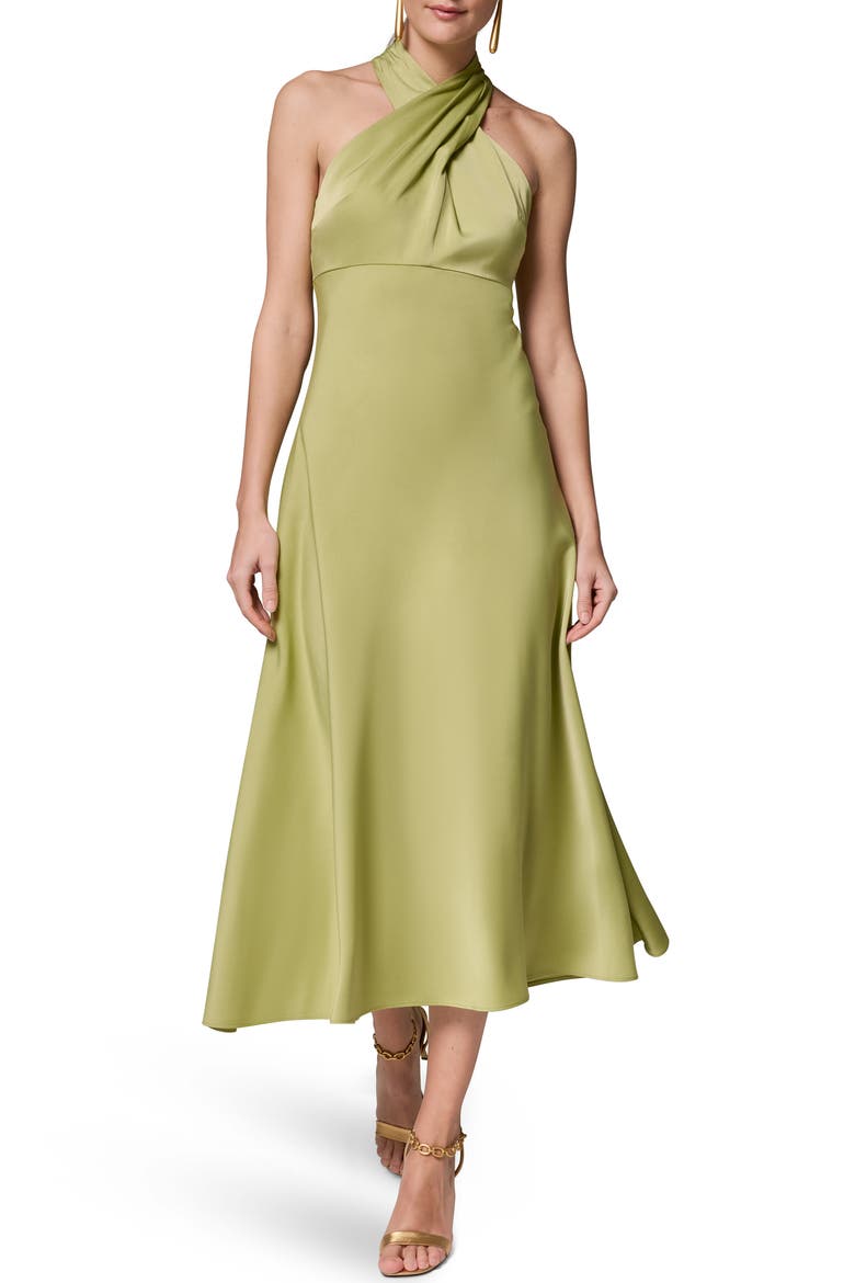 A-Line Halter Dress, Main, color, KIWI