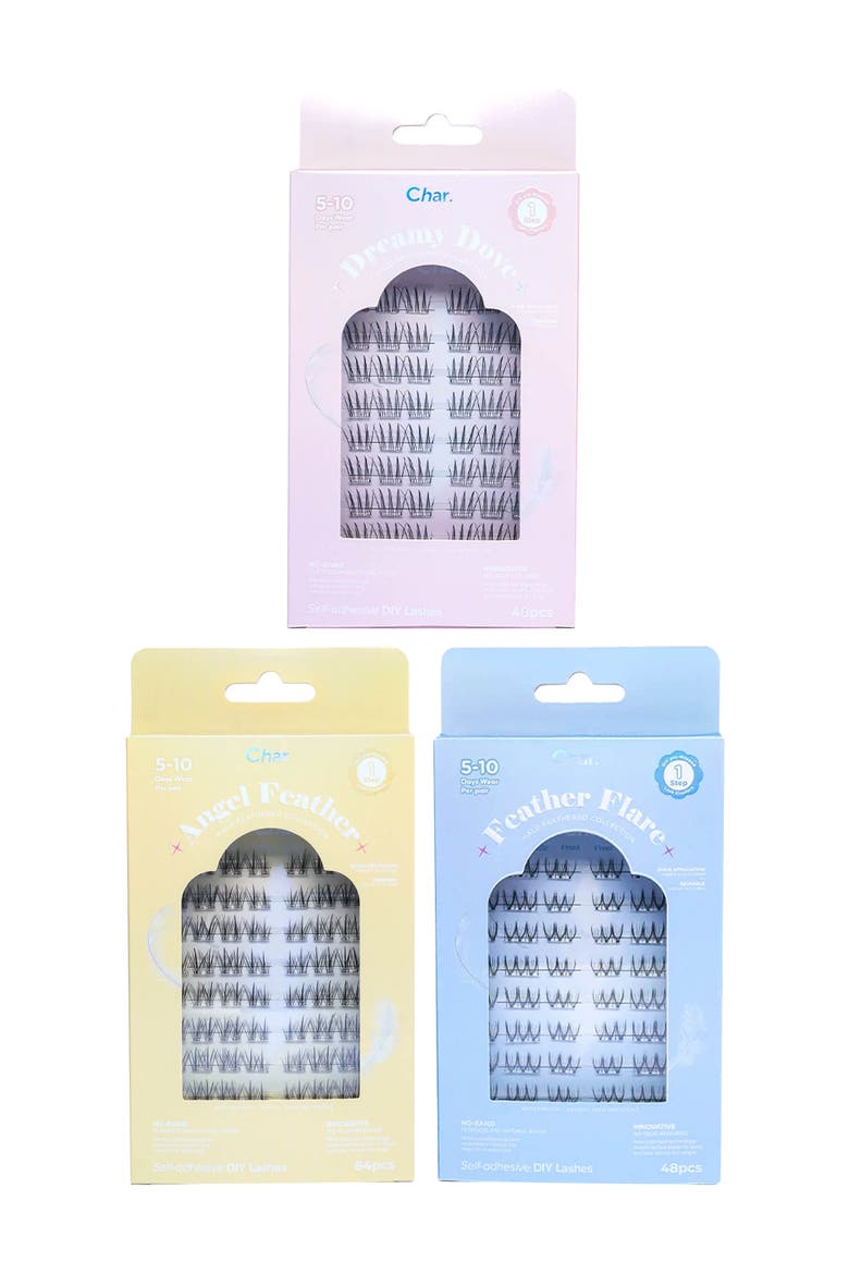 Natural Bundle of Halo Feathered Collection Pre-Glued 5 to 10 Days Wear Lashes, Main, color, Black