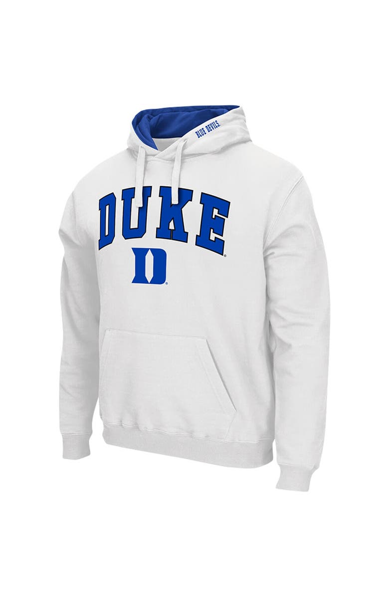 COLOSSEUM Men's Colosseum White Duke Blue Devils Arch & Logo 3.0 Pullover Hoodie, Alternate, color, White