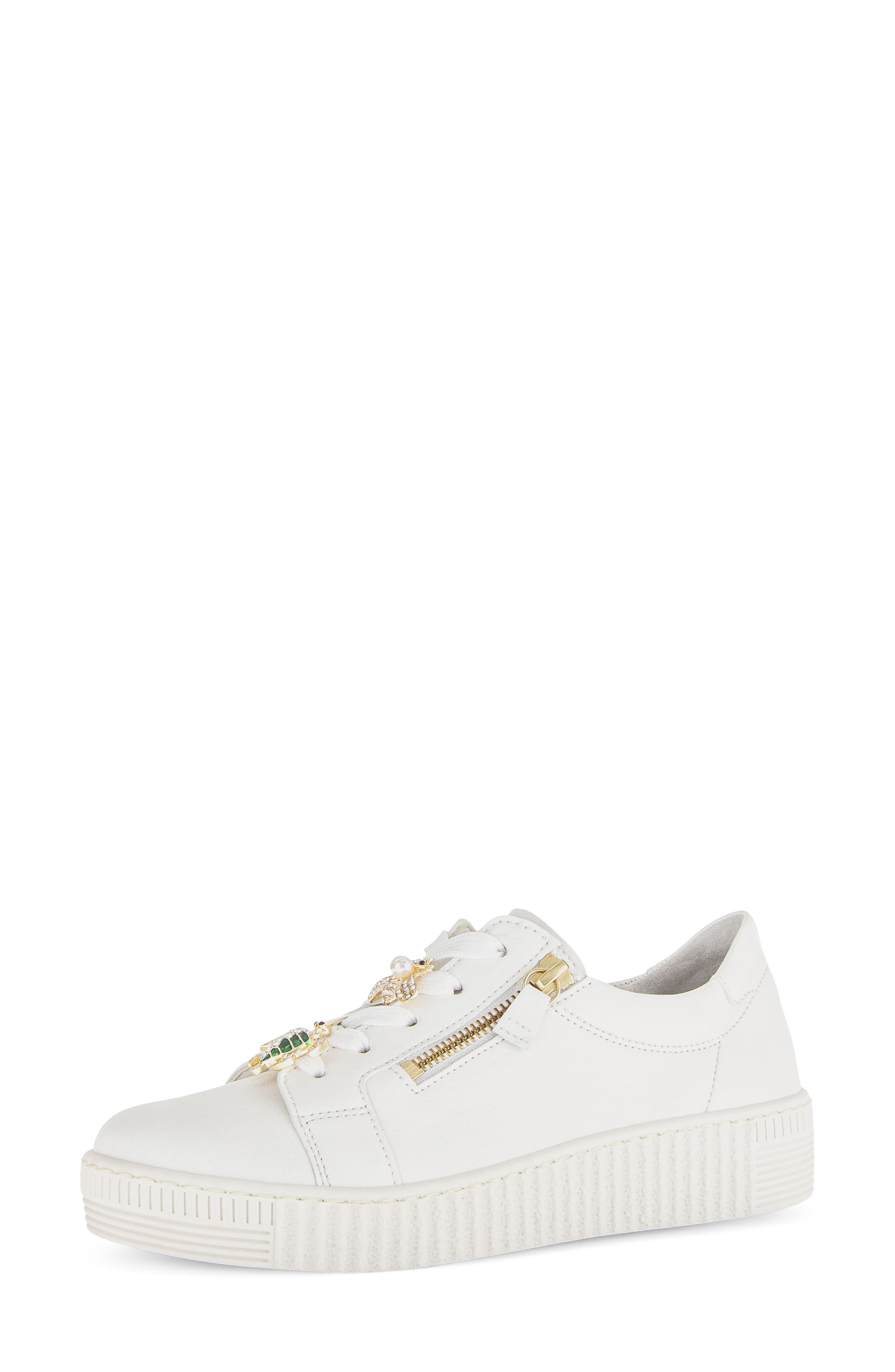 Gabor Embellished Low Top Sneaker, Main, color, Latte