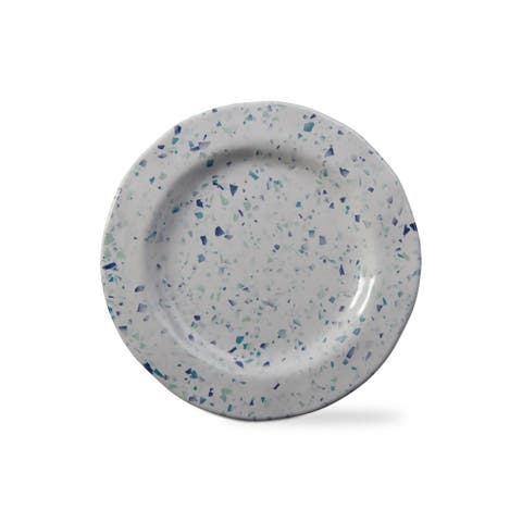 Terrazzo Melamine Salad Plate Set of Four Blue Multi