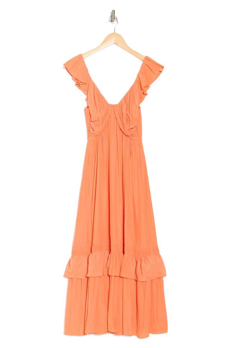 Nelly Tiered Hem Dress, Alternate, color, TROPIC ORANGE