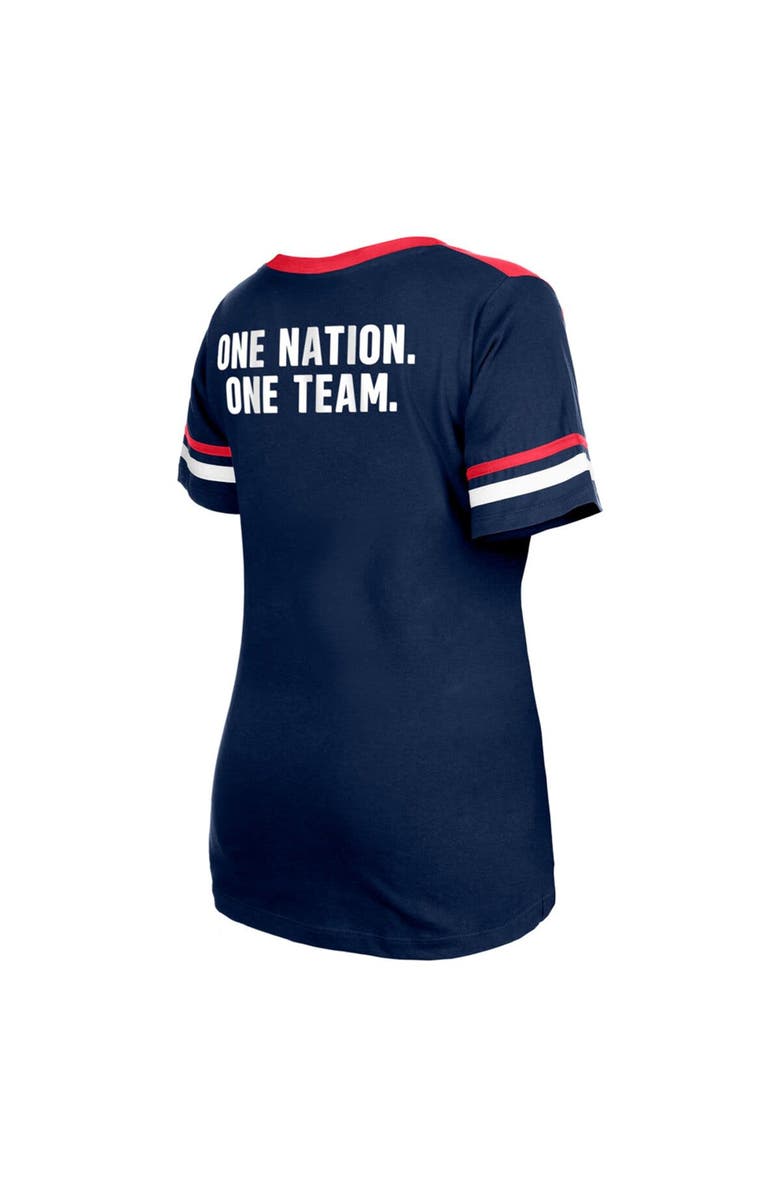 5TH AND OCEAN BY NEW ERA Women's 5th & Ocean by New Era Navy USWNT Athleisure V-Neck T-Shirt, Alternate, color, 