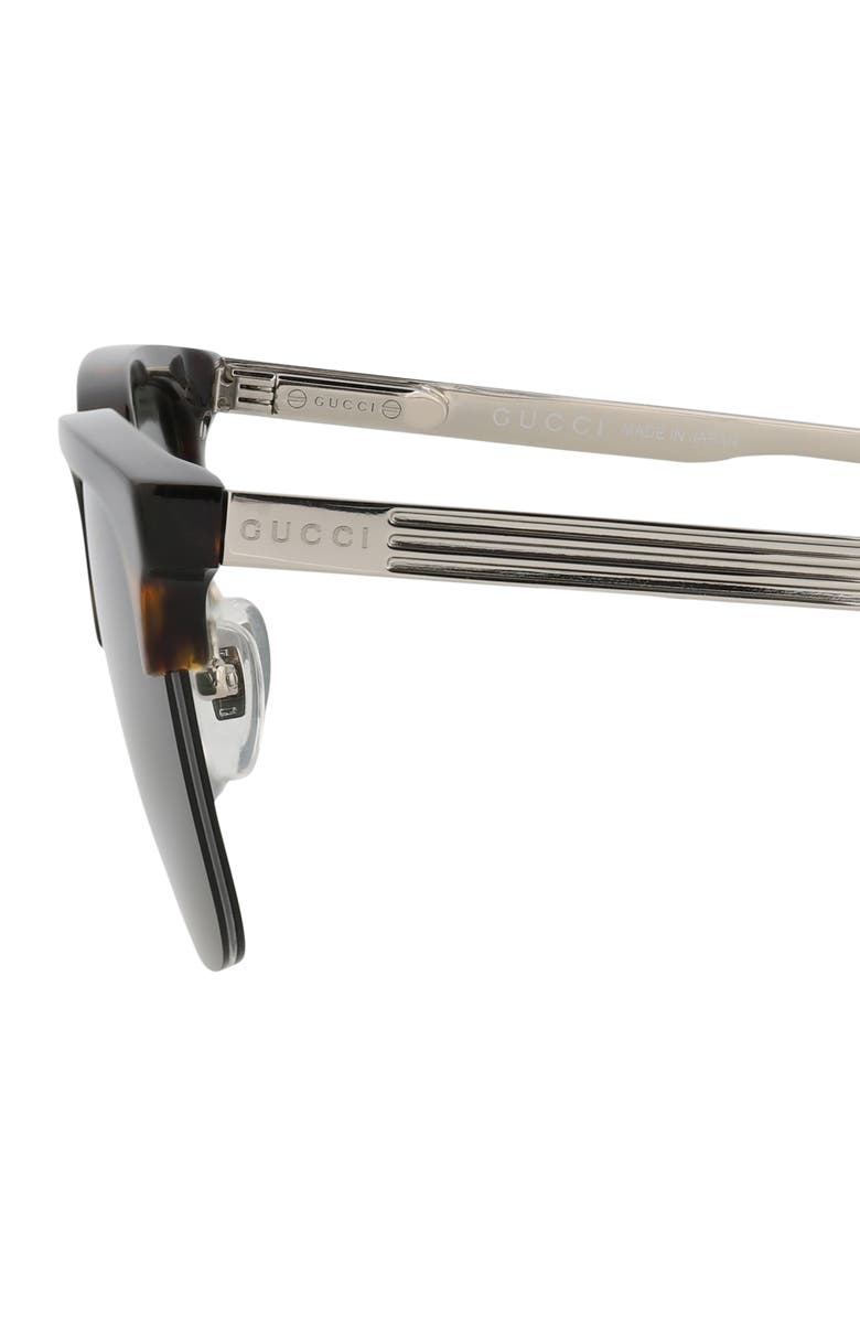 Gucci 53mm Square Sunglasses, Alternate, color, Havana Silver Green