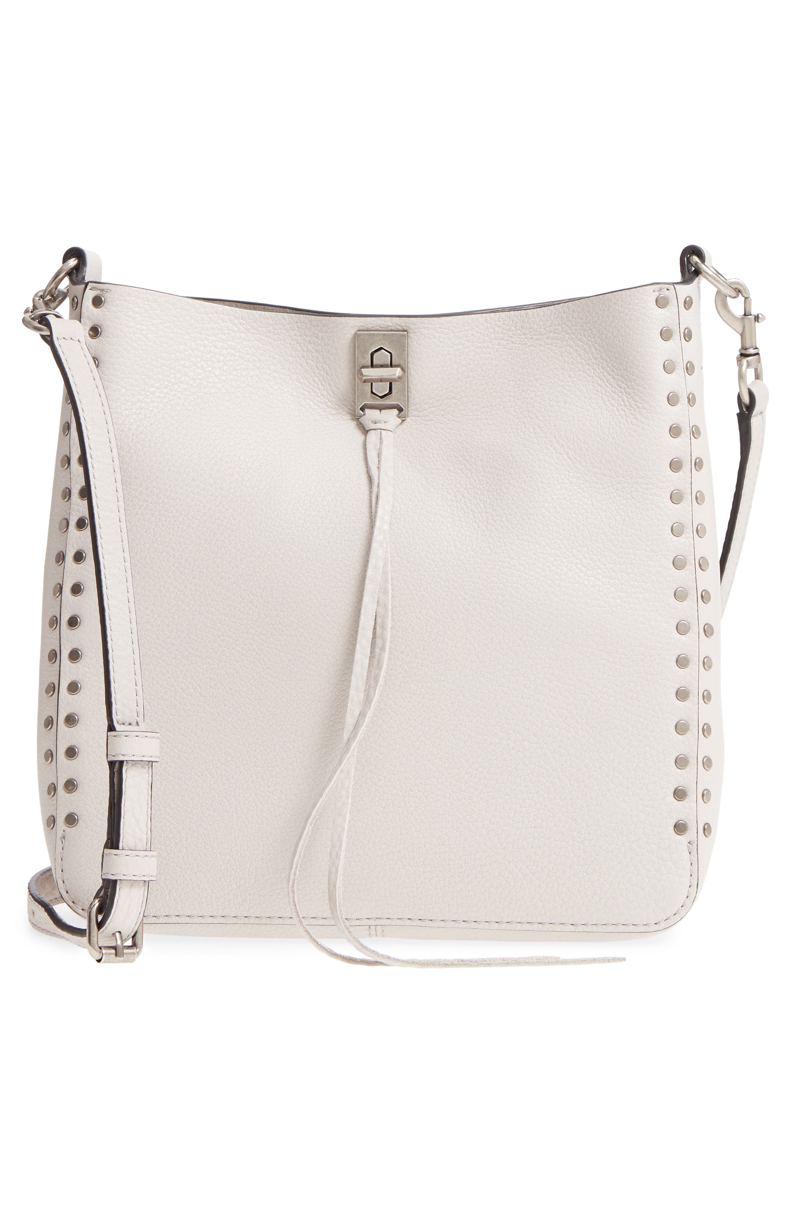 Small Darren Deerskin Leather Feed Bag, Alternate, color, PUTTY