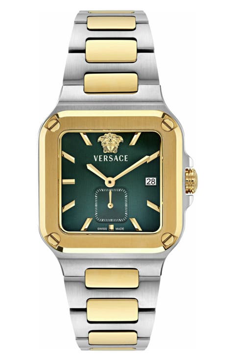 Greca Edge Two-Tone Bracelet Watch, 38mm x 49mm