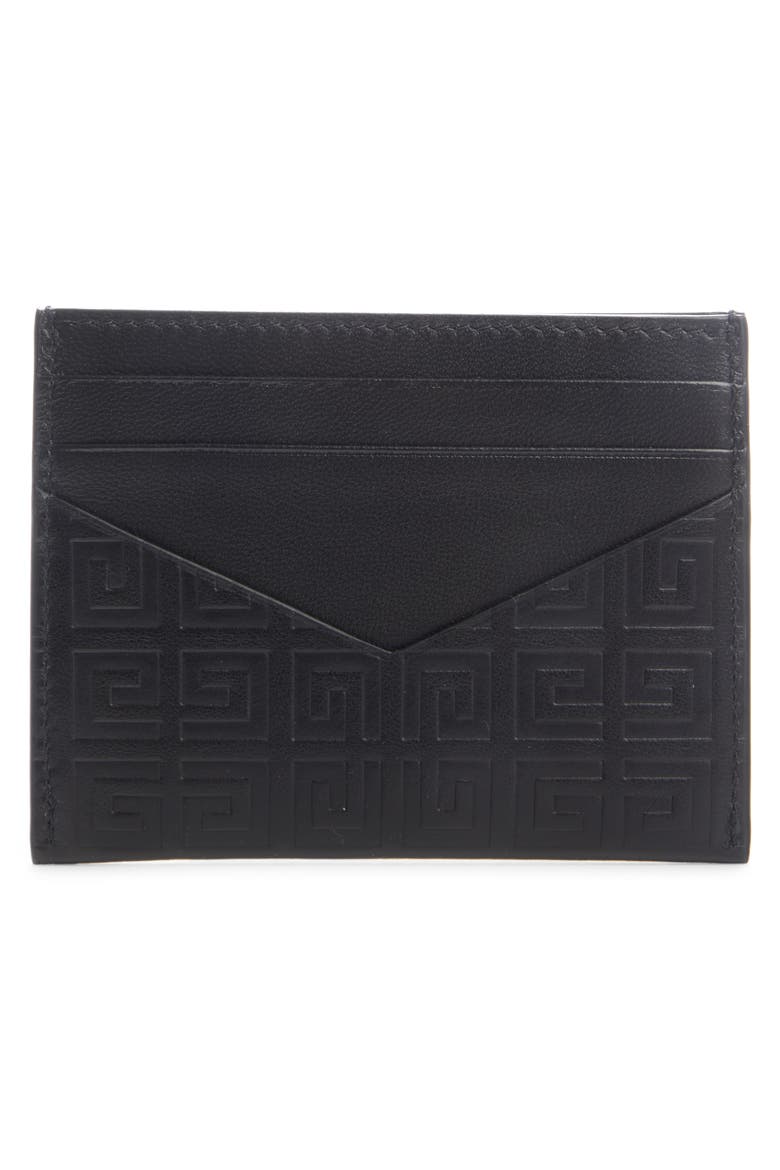 G-Essentials Logo Leather Card Case, Alternate, color, BLACK