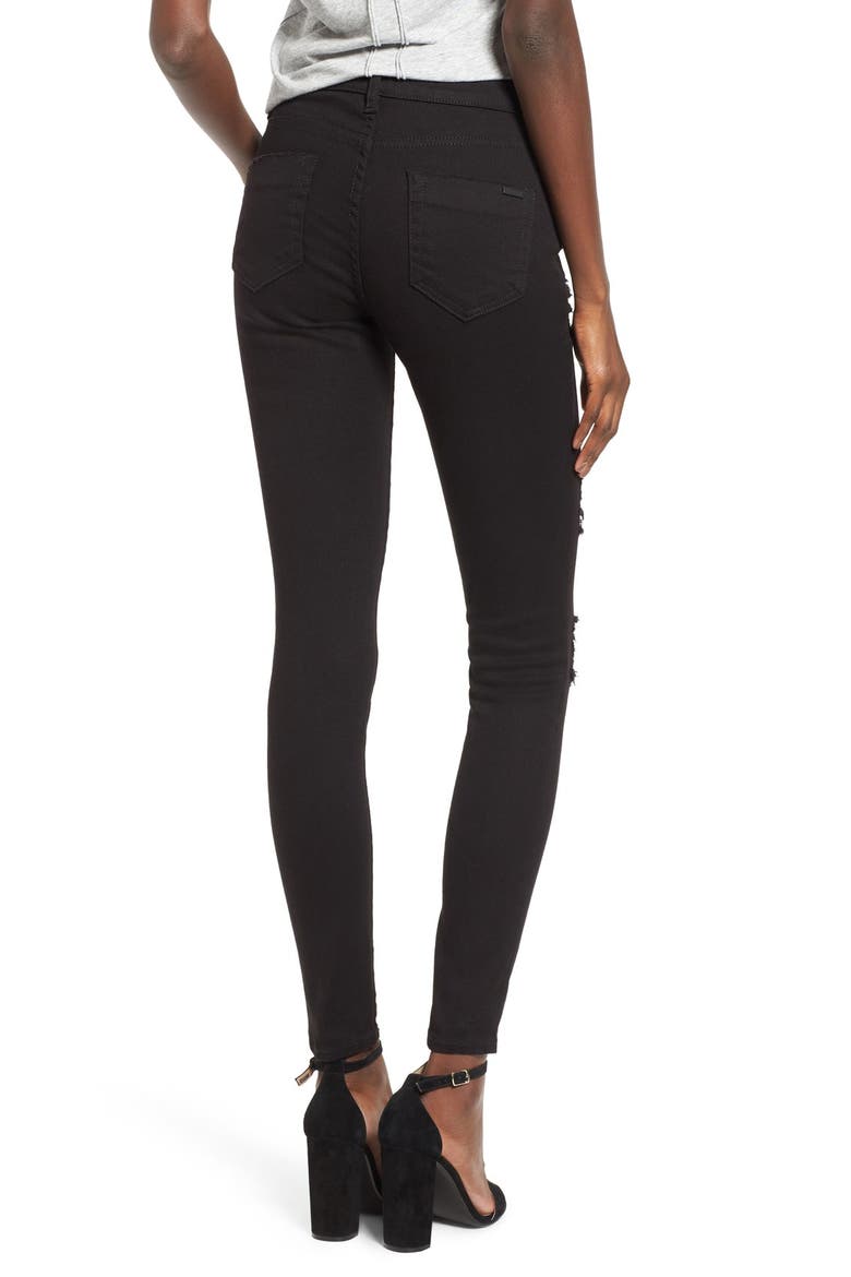 Piper Destroyed Skinny Jeans, Alternate, color, BLACK
