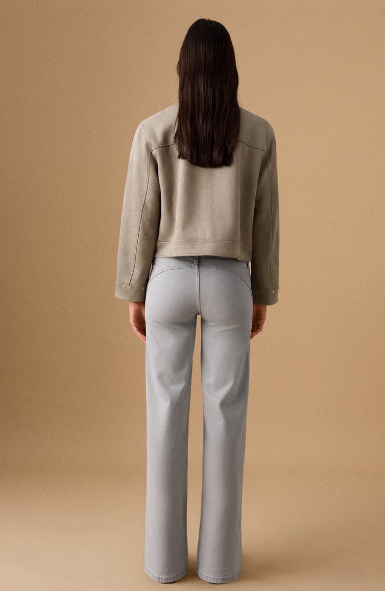 MANGO TEEN Low Rise Wide Leg Jeans, Alternate, color, Denim Grey