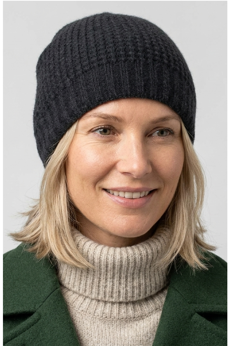 Cashmere stitched hat, Alternate, color, BLACK
