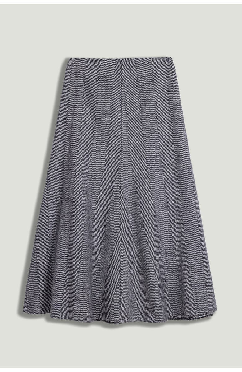 Nocturne Herringbone Pattern Flared Midi Skirt, Alternate, color, Multi-Colored